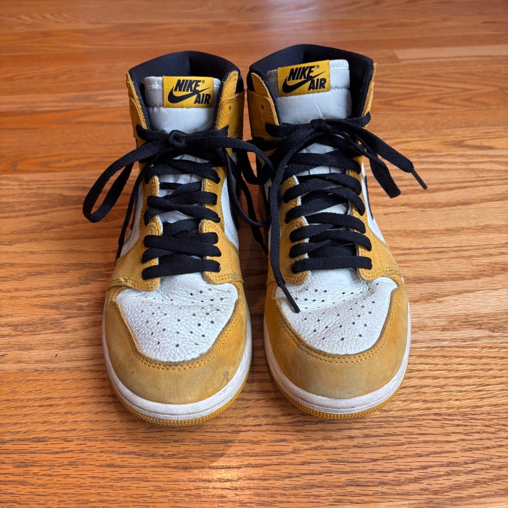 Nike Air Jordan Yellow and Black High-Tops